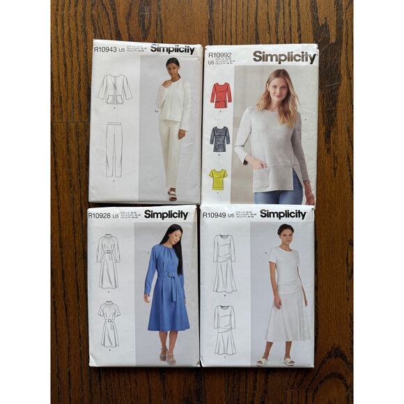 4-Piece Bundle Simplicity Sewing Pattern Dress Pants Top Plus Size 16-24 UC FF - Picture 2 of 3